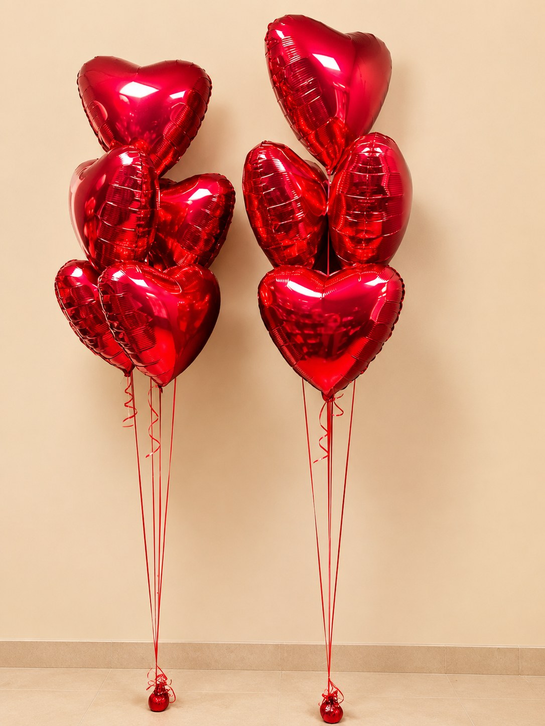 Bouquet de Globos Corazón Metálico con Helio x2.