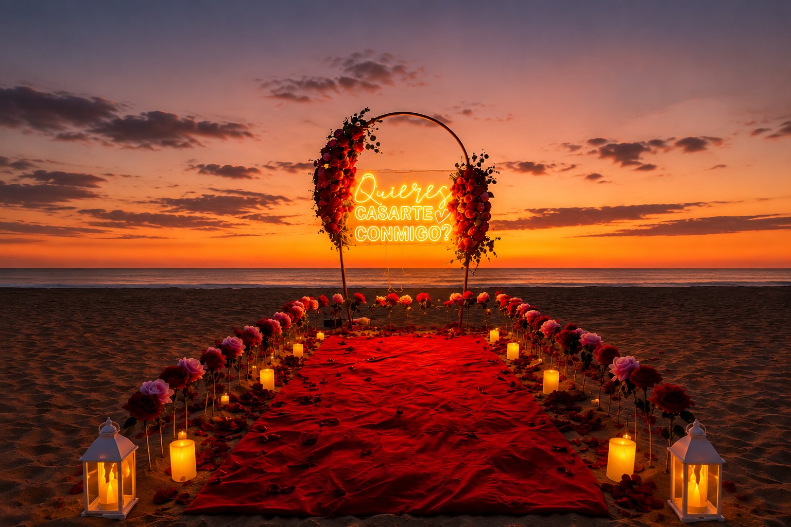Pedida de Mano - Arco LED Love